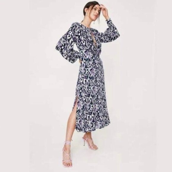 Nasty Gal,Women’s Abstract Print Keyhole Midaxi Tea Dress-Purple. Size:6(US) NWT - Picture 16 of 16